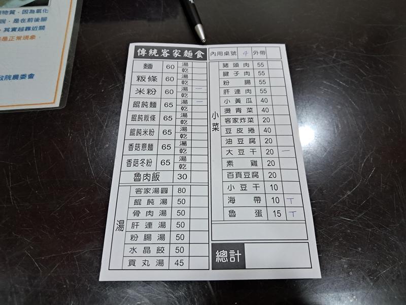 竹北傳統客家麵食菜單